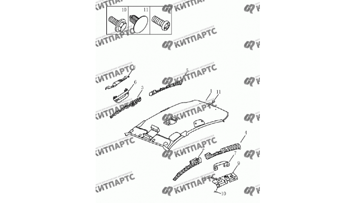 Обивка потолка (хетчбэк) Geely Emgrand (EC7)